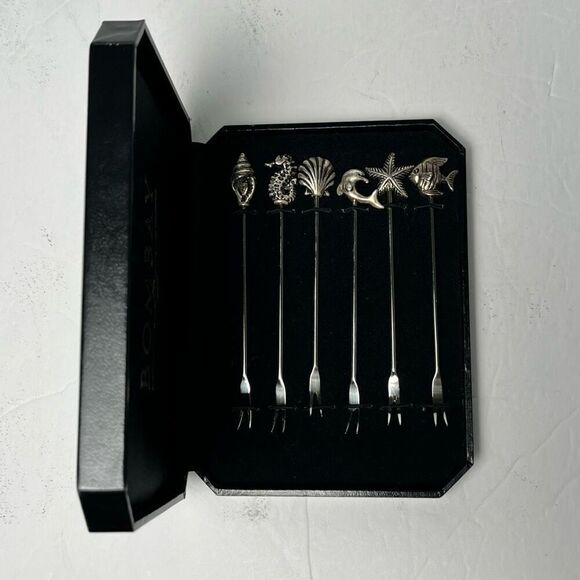 Bombay Ocean Aquatic Animal Themed Hors D’oeuvre Appetizer Fork Set 2001 - Picture 5 of 10